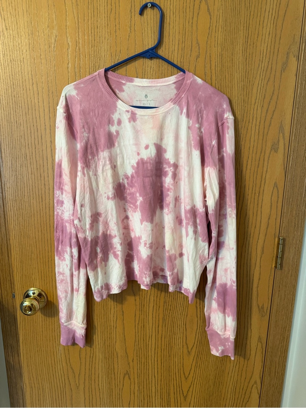 Spiritual Gangster Pink and White Tie-Dye Long Sleeve Top